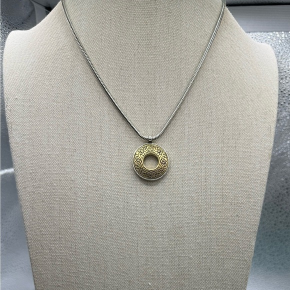 Brighton Jewelry - Brighton SACRED CIRCLE Amber Color Crystal‎  Round Filagree Necklace